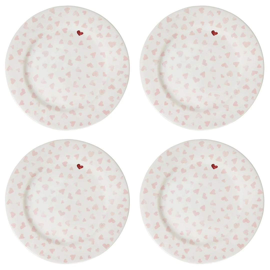 LOVE YOU MORE DESSERT/SALAD PLATE SET/4 - PINK