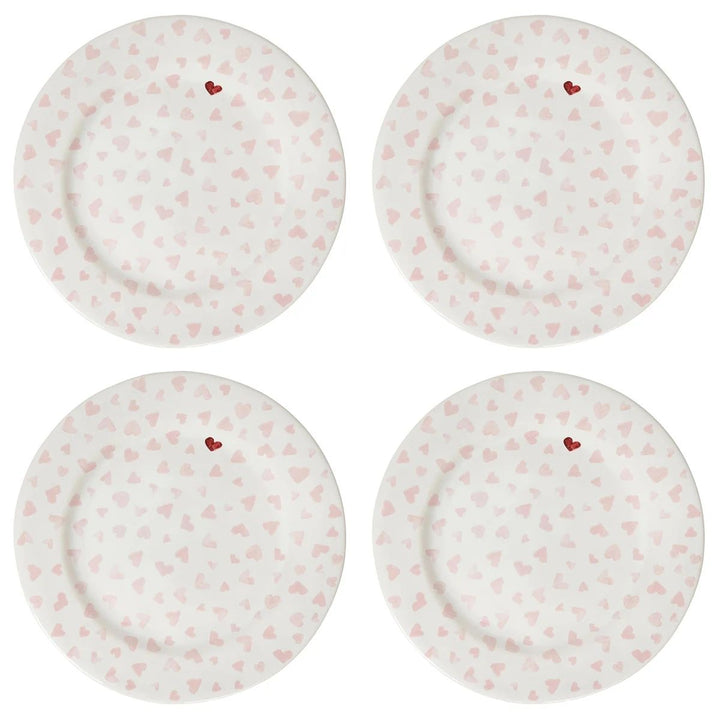 LOVE YOU MORE DESSERT/SALAD PLATE SET/4 - PINK