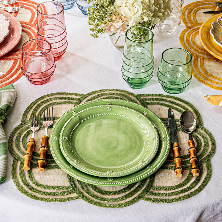BERRY & THREAD MELAMINE DINNER PLATE SET/4 - SEAGRASS