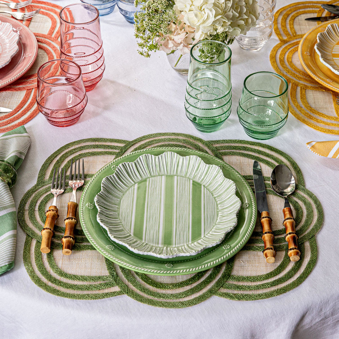 BERRY & THREAD MELAMINE DINNER PLATE SET/4 - SEAGRASS