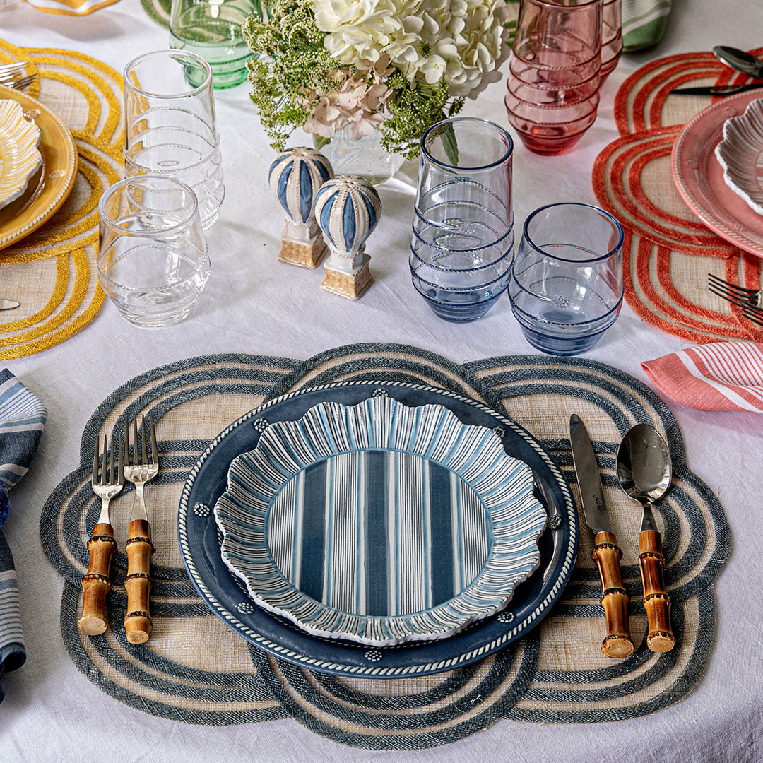 BERRY & THREAD MELAMINE DINNER PLATE SET/4 - OCEAN