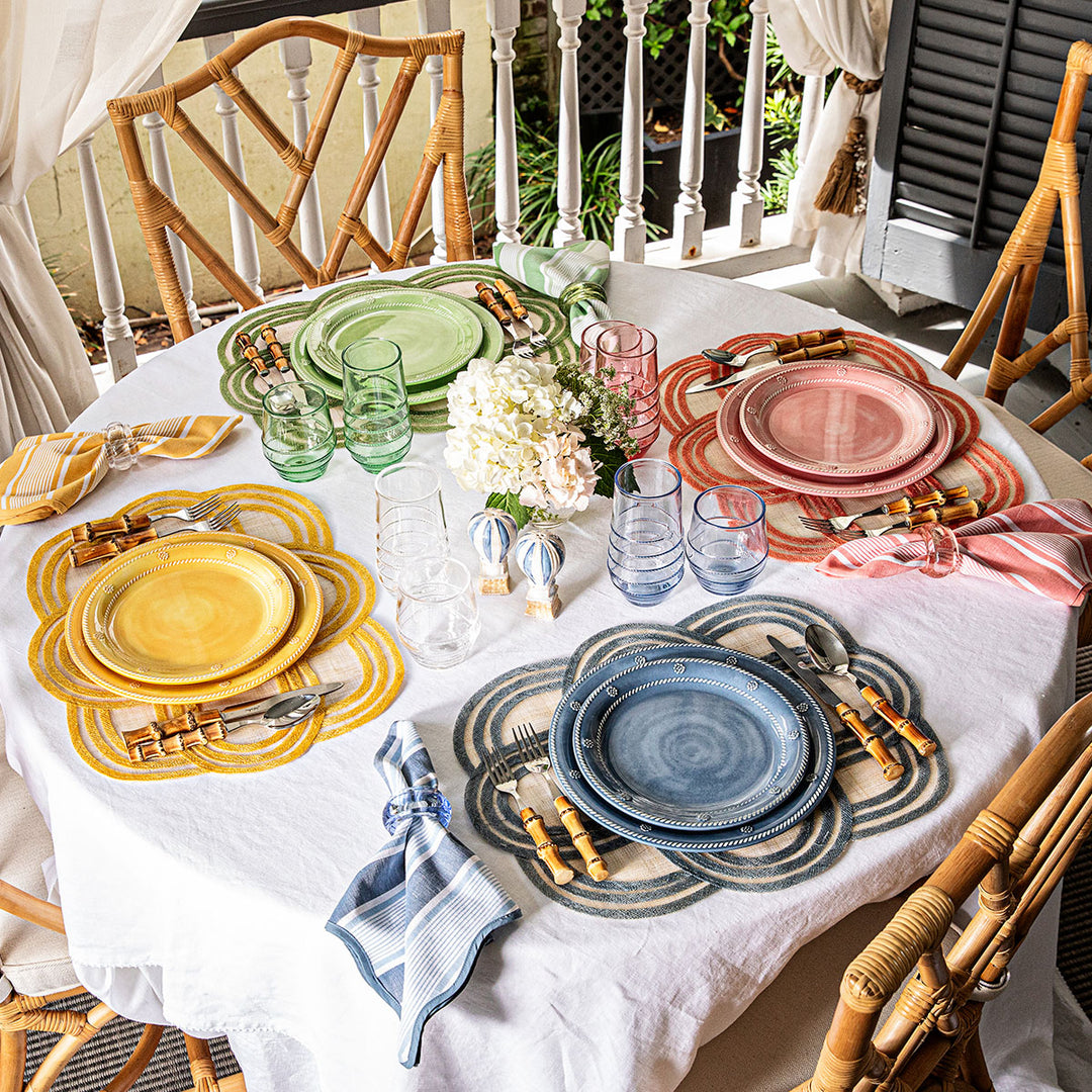 BERRY & THREAD MELAMINE DINNER PLATE SET/4 - OCEAN
