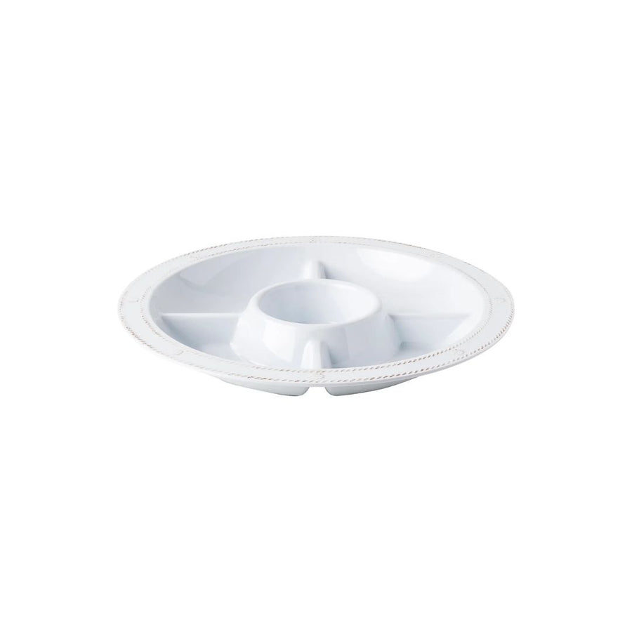 BERRY & THREAD MELAMINE 15" CRUDITE PLATTER - WHITEWASH - JULISKA - Compralo en CorinneRegalos.com