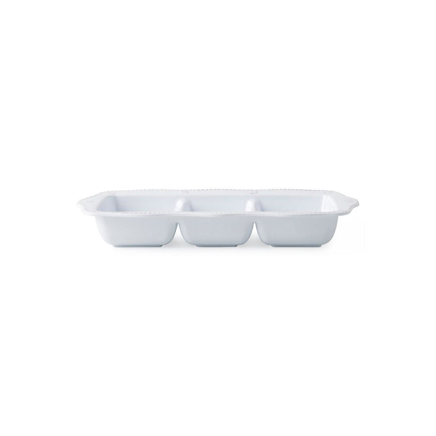 BERRY & THREAD MELAMINE 14" TRIPLE SECTION SERVER - WHITEWASH - JULISKA - Compralo en CorinneRegalos.com