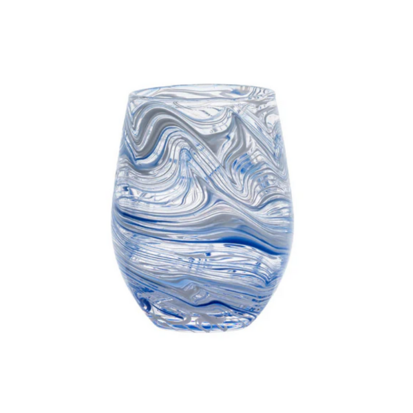 PURO MARBLED STEMLESS WINE GLASS - BLUE - JULISKA - Compralo en CorinneRegalos.com