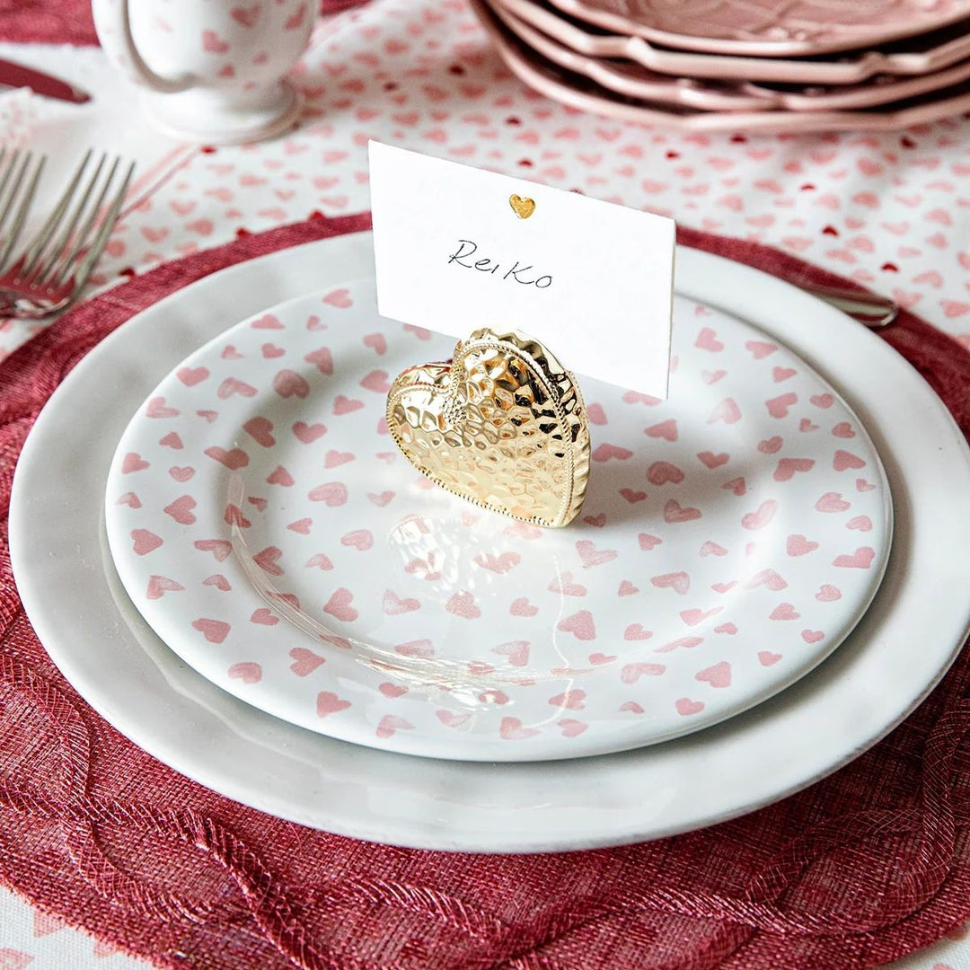 BERRY & THREAD HEART PLACE CARD HOLDER SET/4 - GOLD