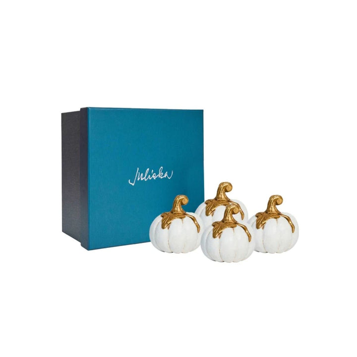 Forest Walk Pumpkin Place Card Holder Set/4 - Gold