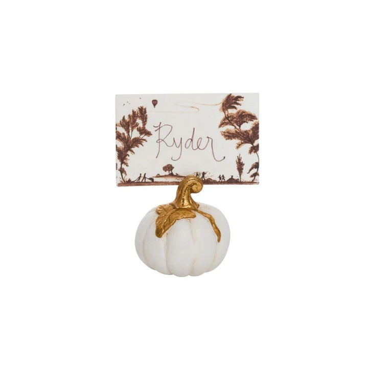 Forest Walk Pumpkin Place Card Holder Set/4 - Gold