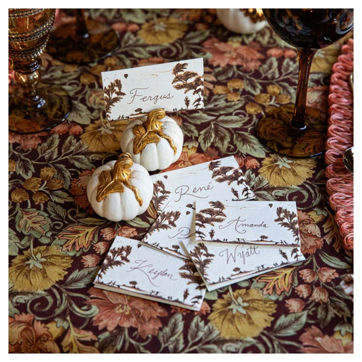 Forest Walk Pumpkin Place Card Holder Set/4 - Gold