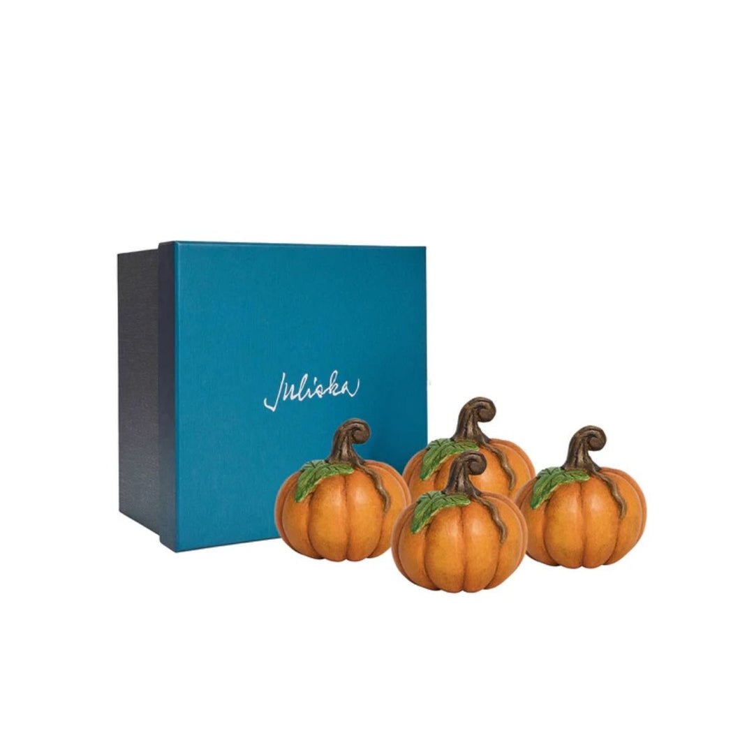 Forest Walk Pumpkin Place Card Holder, Set/4 - Multi