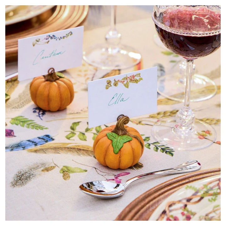 Forest Walk Pumpkin Place Card Holder, Set/4 - Multi