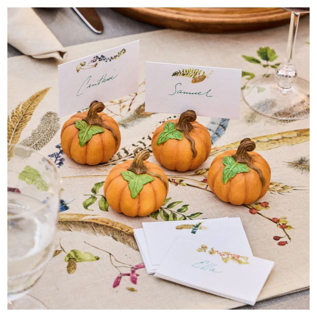 Forest Walk Pumpkin Place Card Holder, Set/4 - Multi
