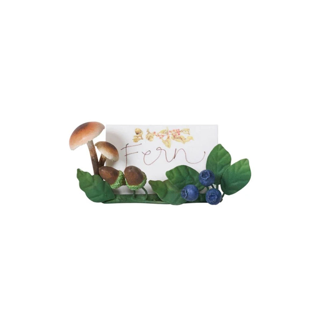 Forest Walk Mushroom & Acorn Place Card Holder Set/4 - Multi