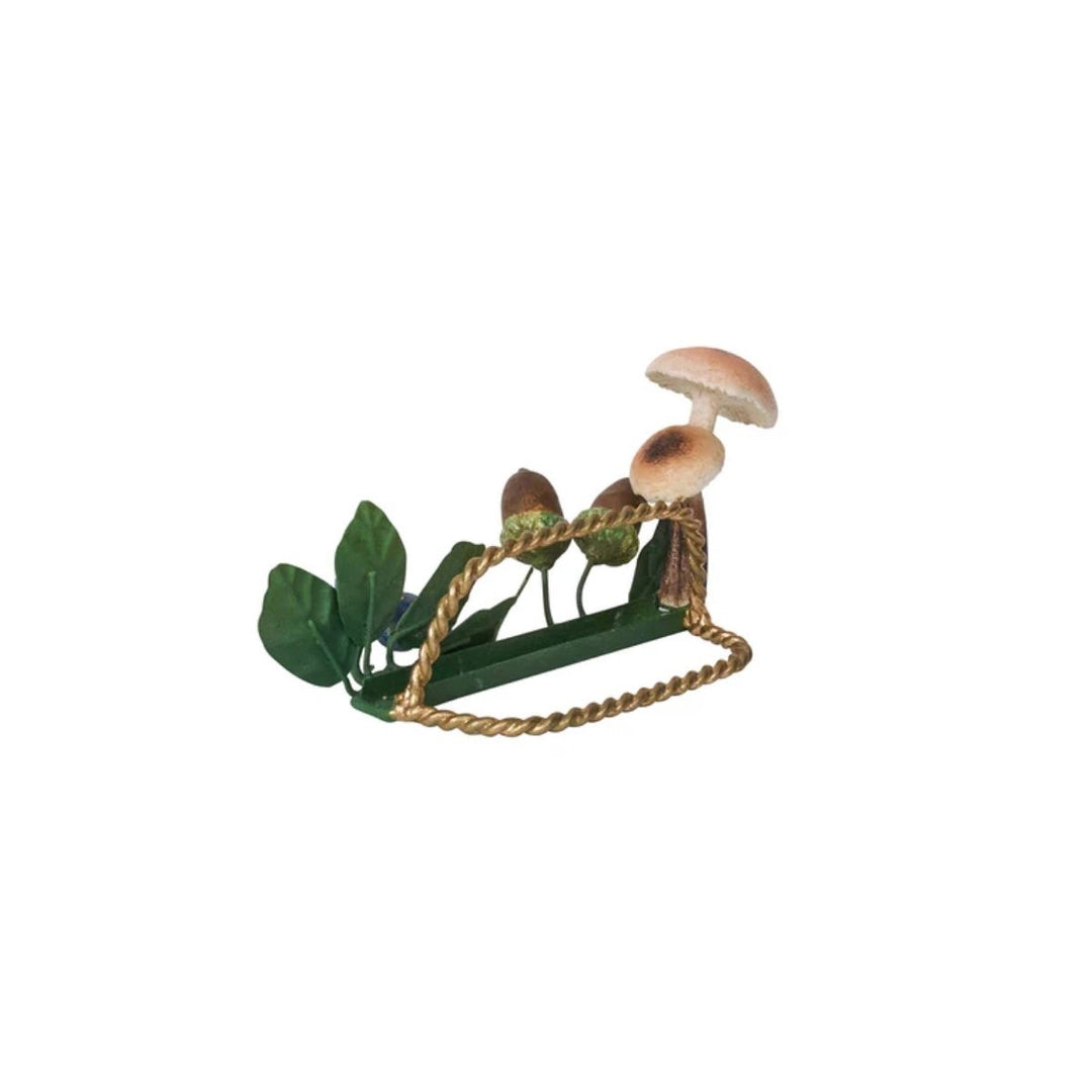 Forest Walk Mushroom & Acorn Place Card Holder Set/4 - Multi