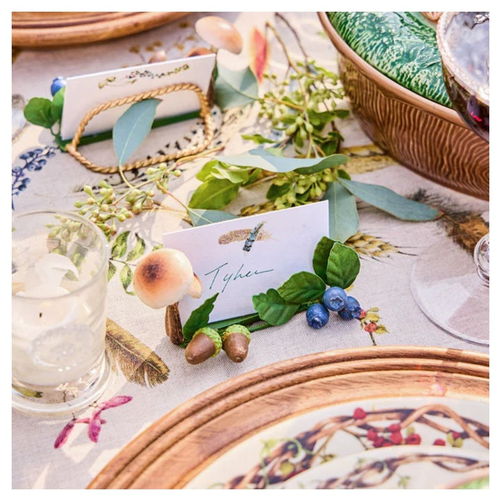 Forest Walk Mushroom & Acorn Place Card Holder Set/4 - Multi