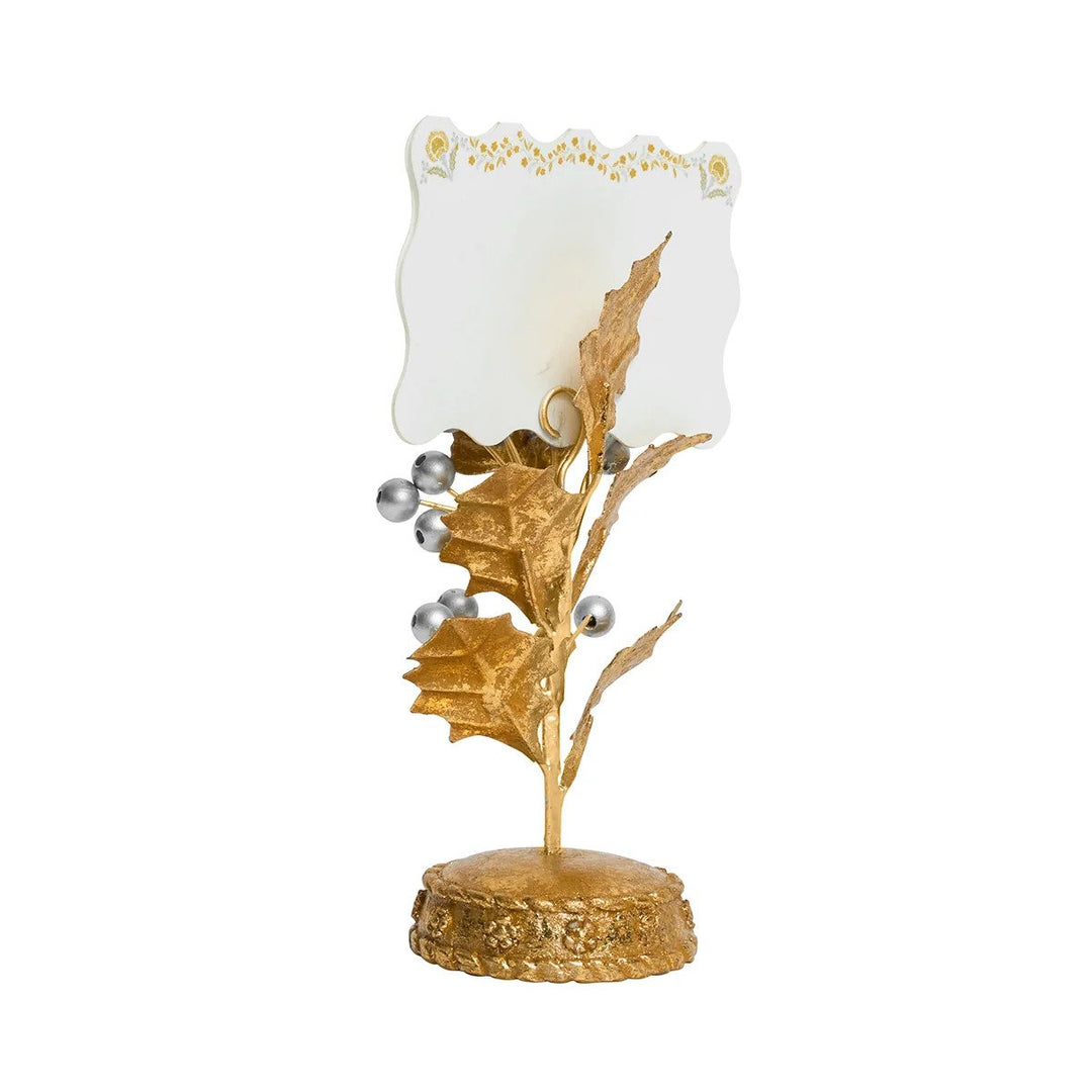 FOREST WALK HOLLY PLACE CARD HOLDER - GOLD/SILVER - JULISKA - Compralo en CorinneRegalos.com