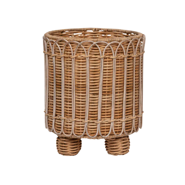 "PROVENCE RATTAN 8"" ROUND PLANTER  - WHITEWASH" - JULISKA - Compralo en CorinneRegalos.com