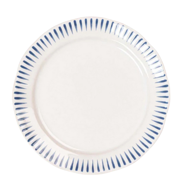 SITIO STRIPE DINNER PLATE - DELFT BLUE - JULISKA - Compralo en CorinneRegalos.com