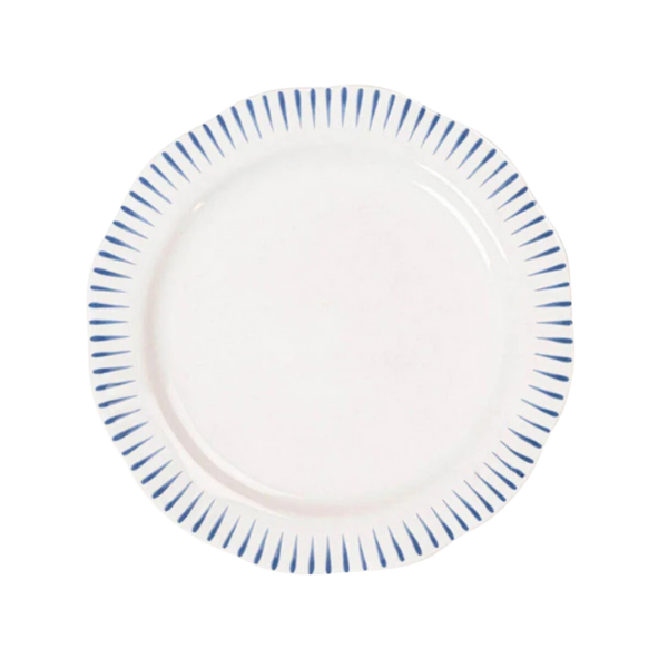 SITIO STRIPE DESSERT/SALAD PLATE - DELFT BLUE - JULISKA - Compralo en CorinneRegalos.com