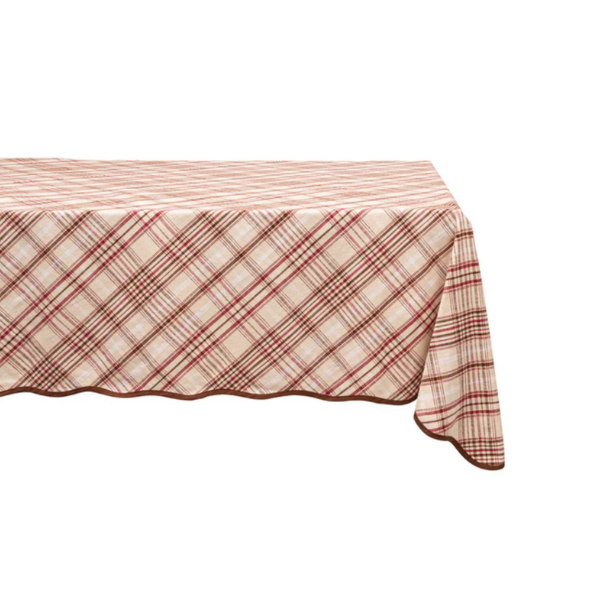 HARVEST TARTAN 52  SQUARE TABLECLOTH - MULBERRY BROWN - JULISKA - Compralo en CorinneRegalos.com