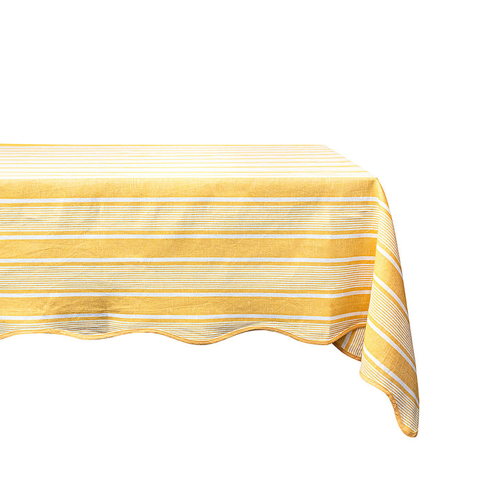 "CABANA STRIPE 60"" X 120"" TABLECLOTH -SUNSHINE" - JULISKA - Compralo en CorinneRegalos.com