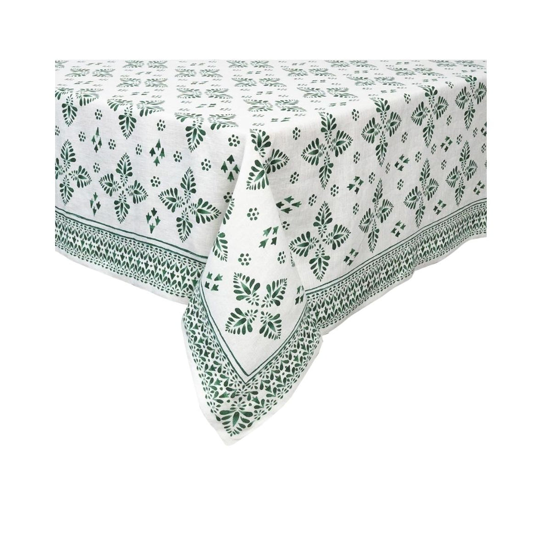 "Iberian Border 60"" x 120"" Tablecloth - Evergreen"