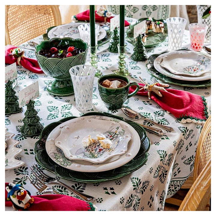"Iberian Border 60"" x 120"" Tablecloth - Evergreen"
