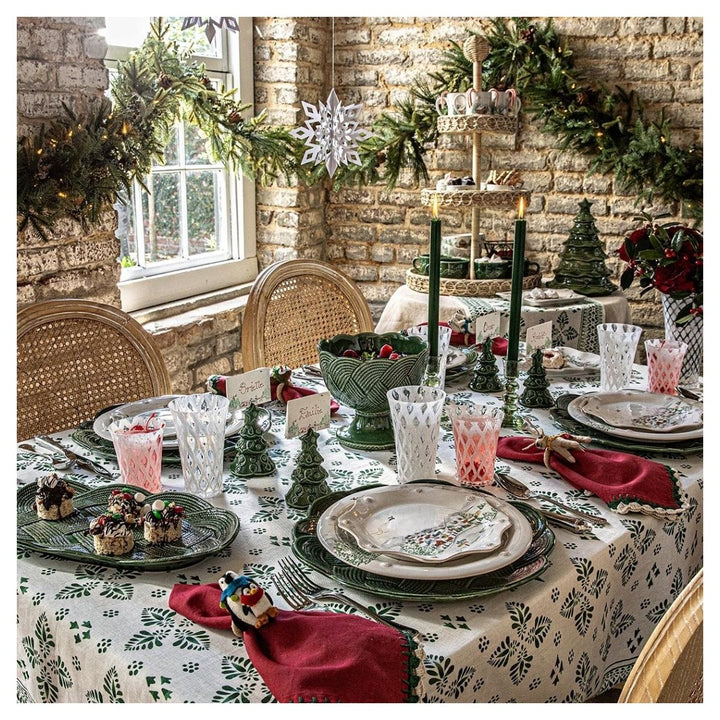 "Iberian Border 60"" x 120"" Tablecloth - Evergreen"