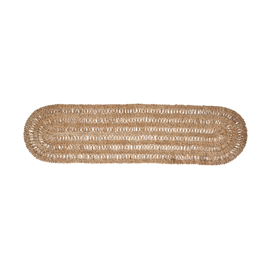 "STRAW LOOP 16"" X 60"" TABLE RUNNER - NATURAL" - JULISKA - Compralo en CorinneRegalos.com