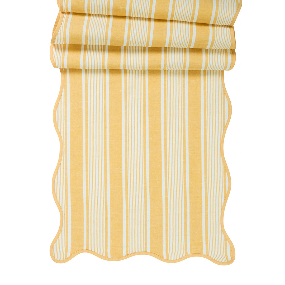 "CABANA STRIPE 18"" X 90"" TABLE RUNNER - SUNSHINE" - JULISKA - Compralo en CorinneRegalos.com