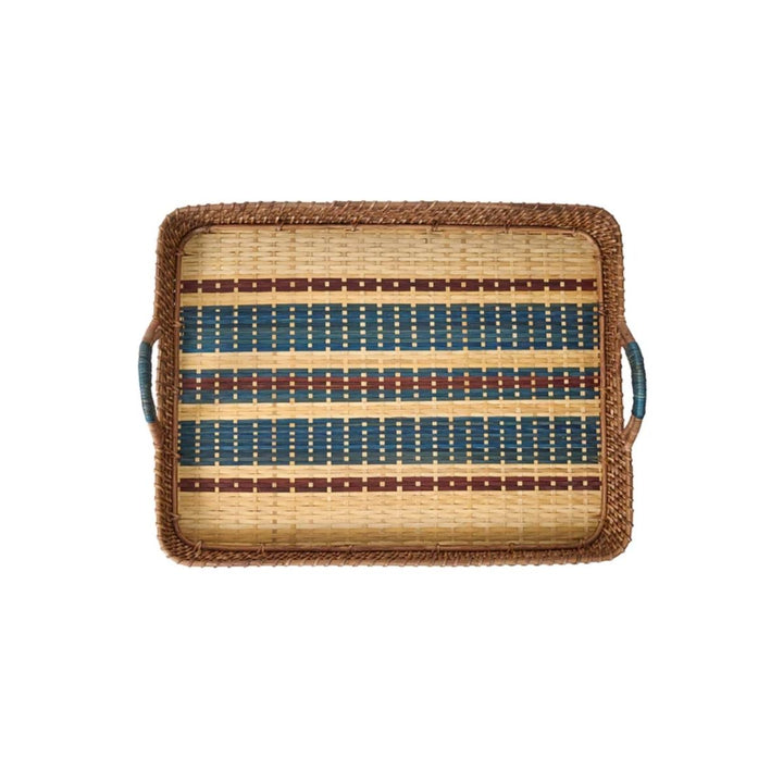 "Danish Stripe 21"" Tray - Navy" - JULISKA - Compralo en CorinneRegalos.com