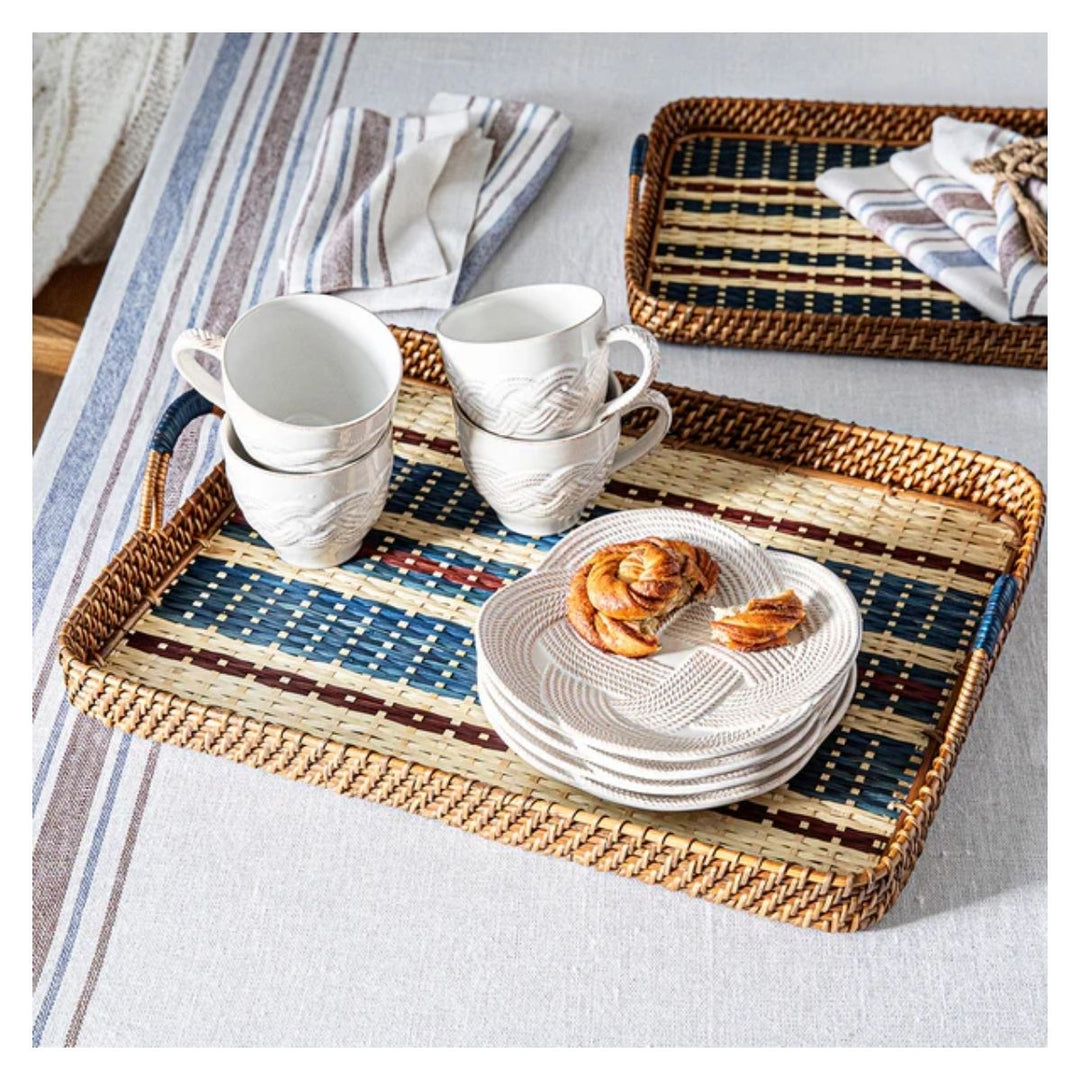 "Danish Stripe 21"" Tray - Navy"