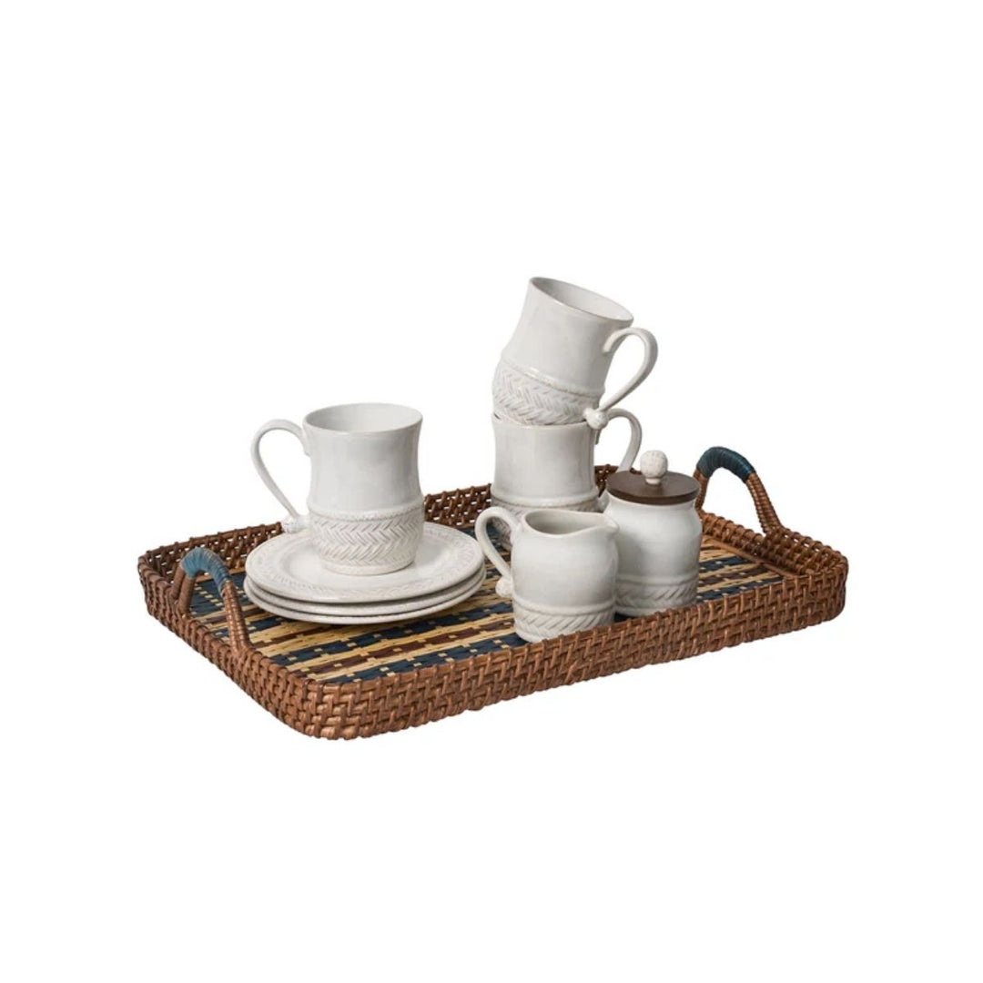 "Danish Stripe 18"" Tray - Navy"