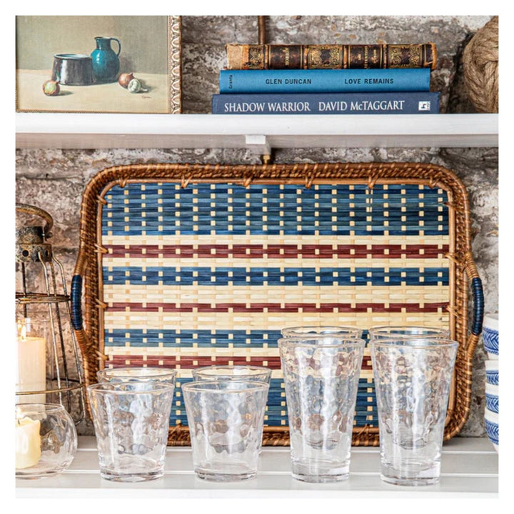 "Danish Stripe 18"" Tray - Navy"