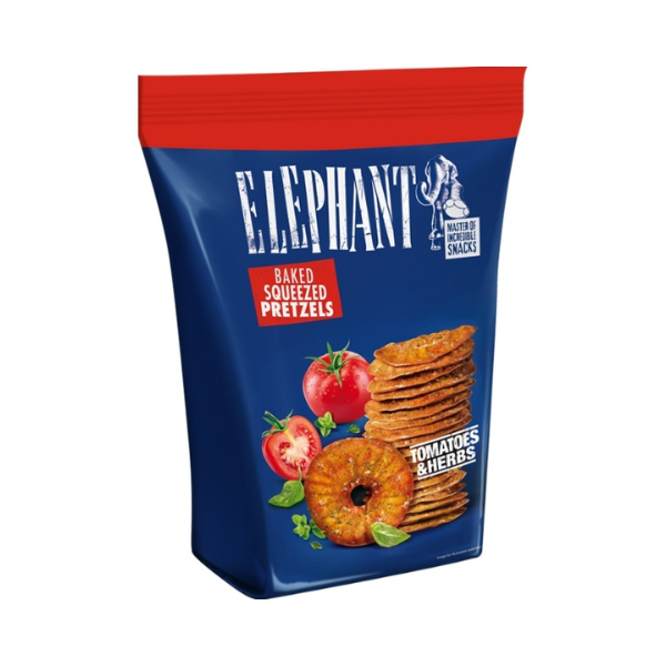 AL ELEPHANT PRETZELS TOMATO & HERBS - PRETZELS CON TOMATE Y HIERBAS - Calvbrunnen - Compralo en CorinneRegalos.com