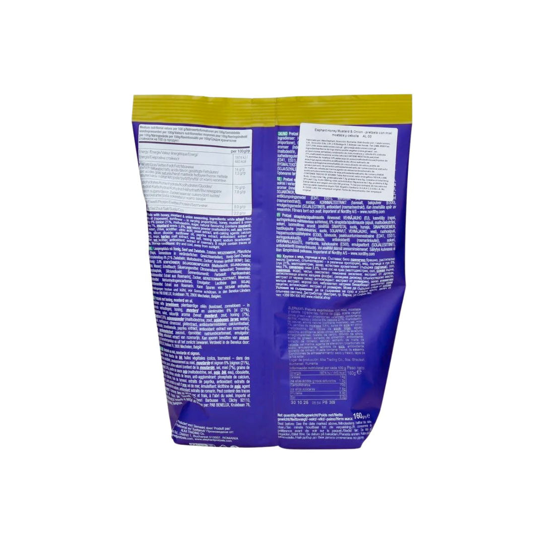 AL ELEPHANT HONEY MUSTARD & ONION  PRETZELS CON MIEL MOSTAZA Y CEBOLLA