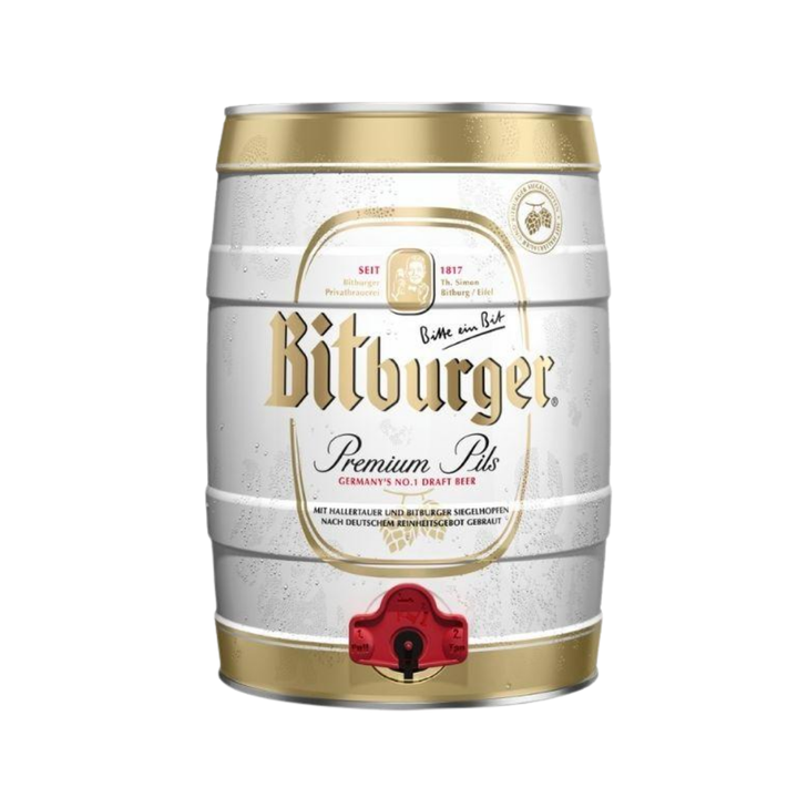 BR Bitburger Barril - cerveza lager - Calvbrunnen - Compralo en CorinneRegalos.com