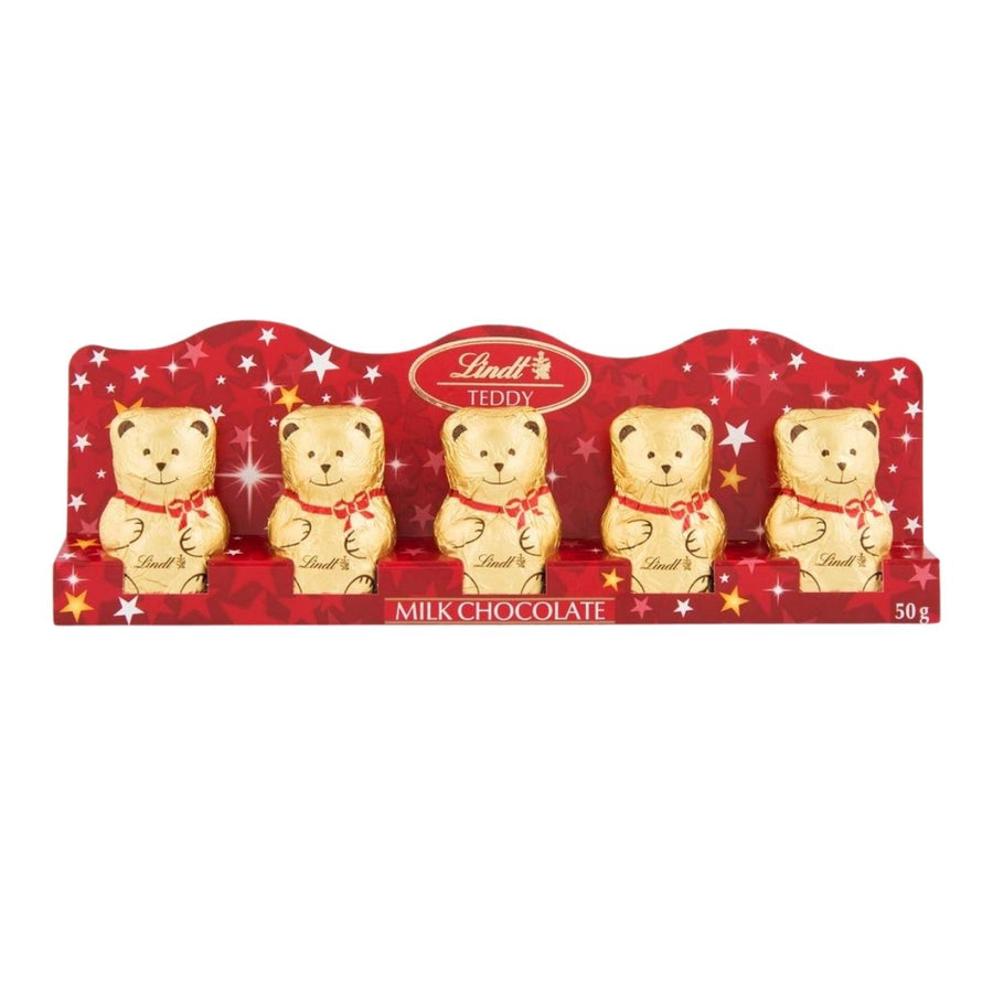 LD LINDT MINI TEDDY MILK 5 PACK - OSO DE CHOCOLATE SUIZO CON LECHE - Calvbrunnen - Compralo en CorinneRegalos.com