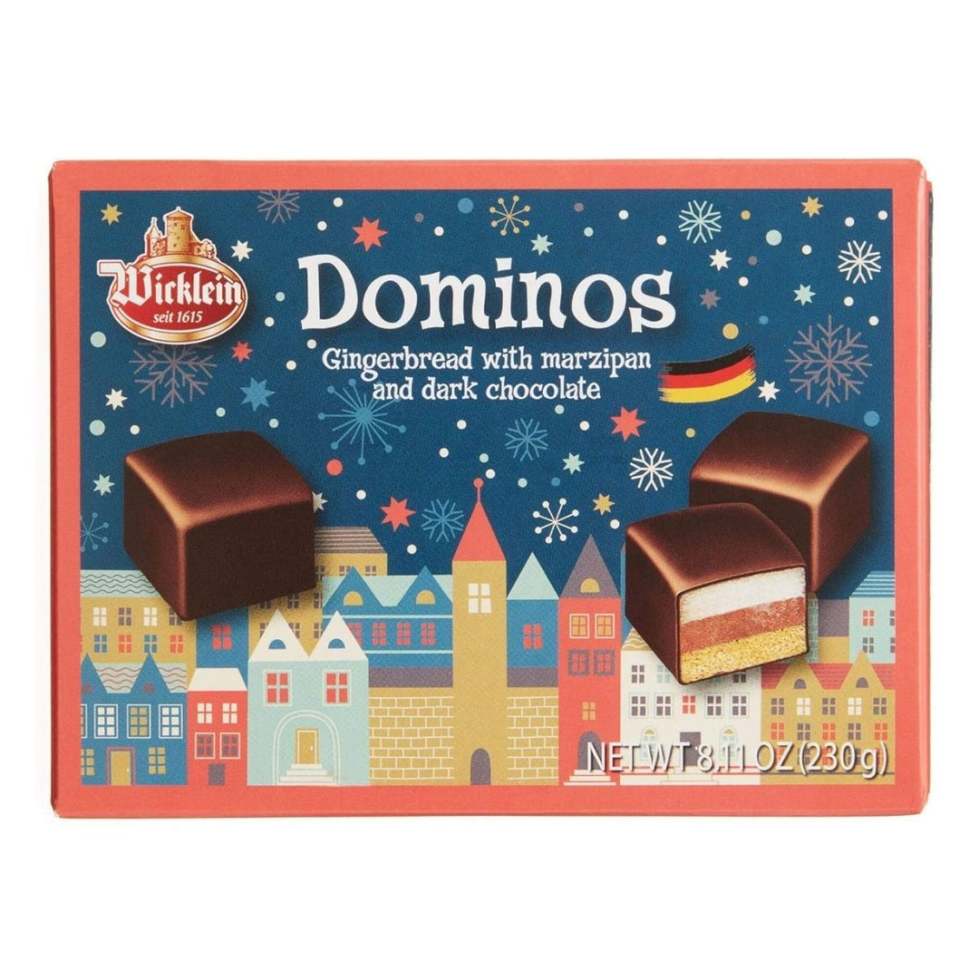 WK 230G DOMINOSTEINE - GALLETA DE ESPECIAS CON CREMA Y JALEA BAÑADAS EN CHOCOLATE OSCURO - Calvbrunnen - Compralo en CorinneRegalos.com