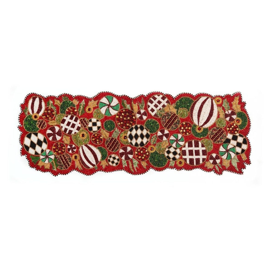 JOLLY ORNAMENTS BEADED TABLE RUNNER - MACKENZIE-CHILDS - Compralo en CorinneRegalos.com
