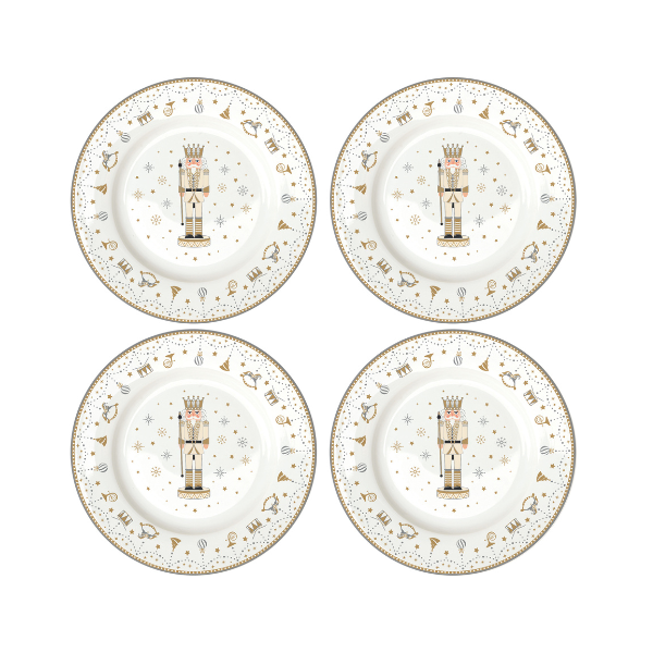 SET 4  PORCELAIN DESSERT PLATES Ø 19 CM IN HAT BOX - POZZI MILANO - Compralo en CorinneRegalos.com