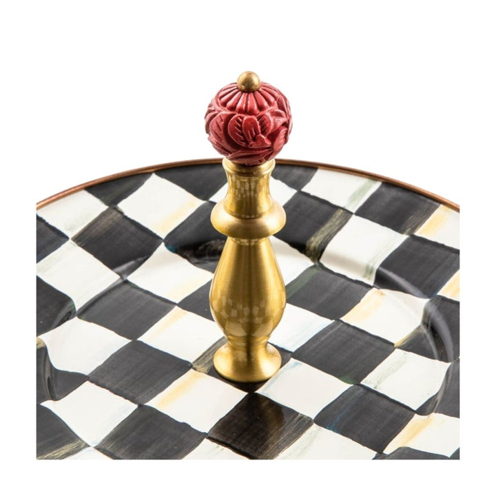 COURTLY CHECK ENAMEL TWO TIER SWEET STAND