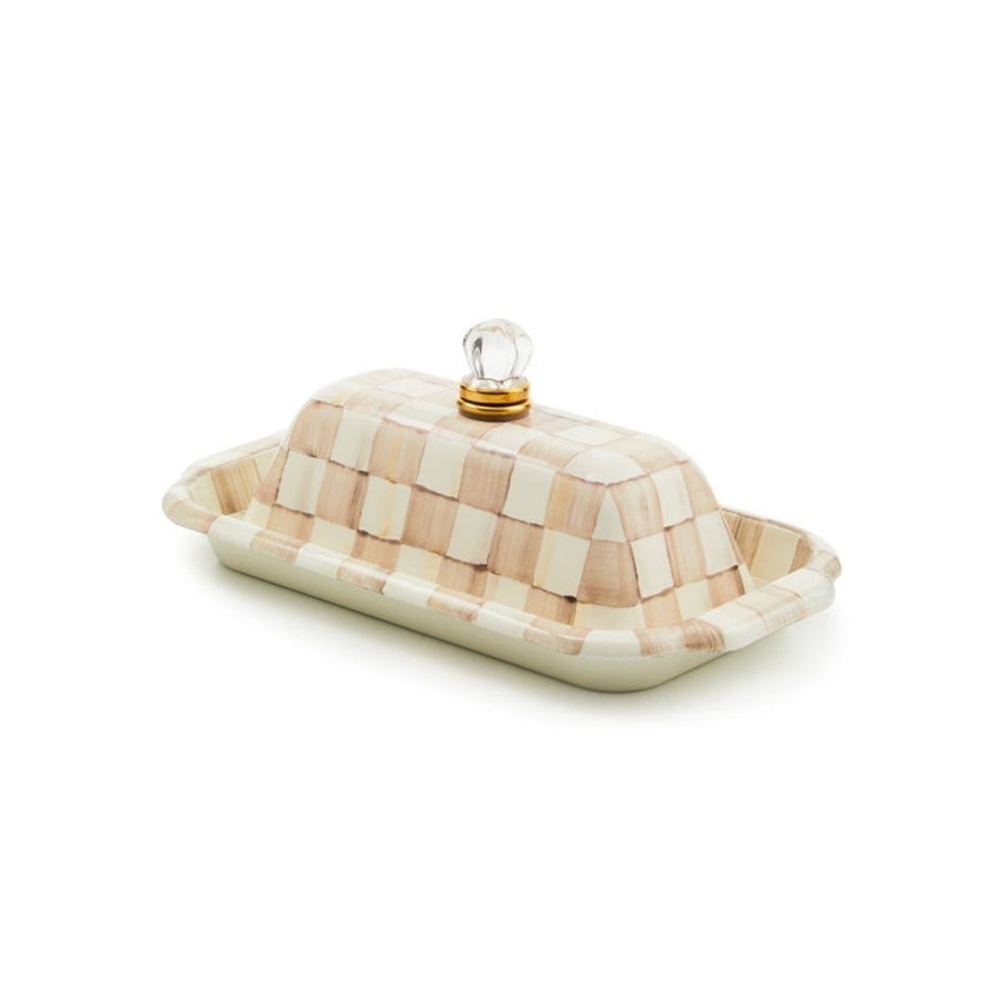 MOCHA CHECK BUTTER BOX - MACKENZIE-CHILDS - Compralo en CorinneRegalos.com