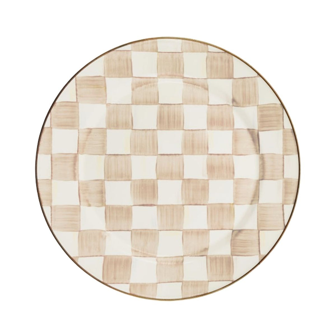 MOCHA CHECK CHARGER/PLATE - MACKENZIE-CHILDS - Compralo en CorinneRegalos.com