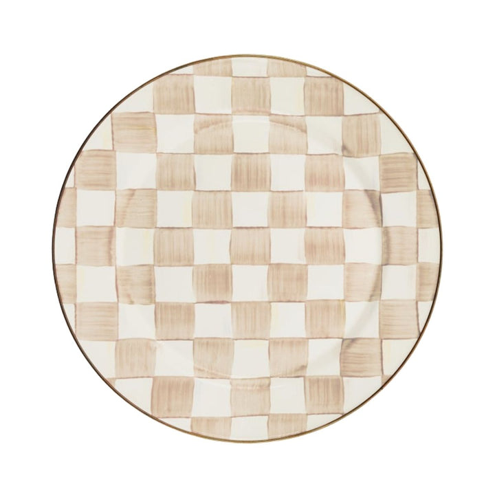 MOCHA CHECK CHARGER/PLATE - MACKENZIE-CHILDS - Compralo en CorinneRegalos.com