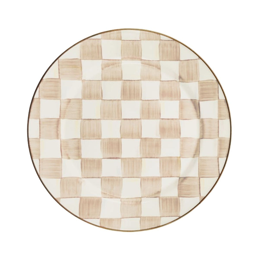 MOCHA CHECK CHARGER/PLATE - MACKENZIE-CHILDS - Compralo en CorinneRegalos.com