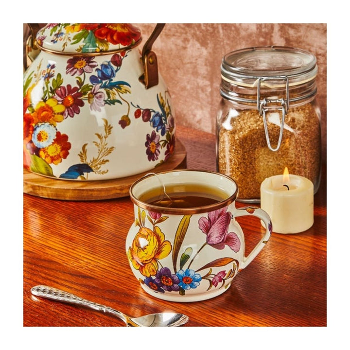 WHITE FLOWER MARKET MUG