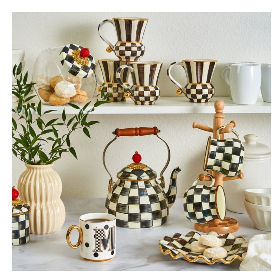 COURTLY CHECK ENAMEL MUG