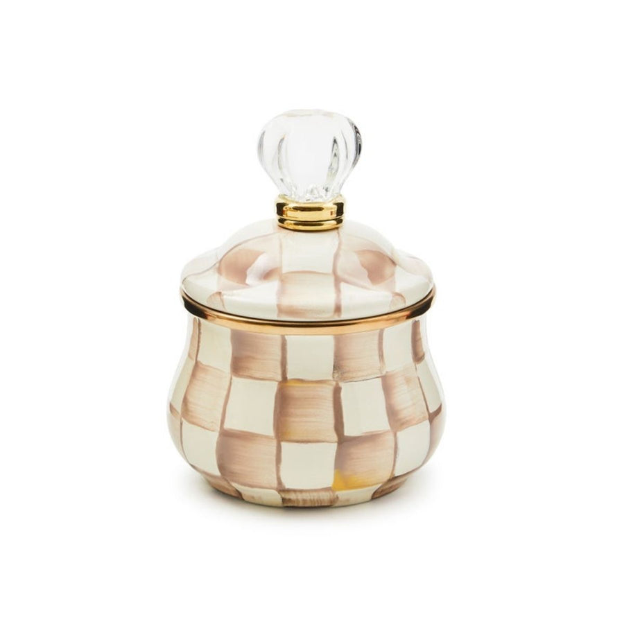 MOCHA CHECK LIDDED SUGAR BOWL - MACKENZIE-CHILDS - Compralo en CorinneRegalos.com