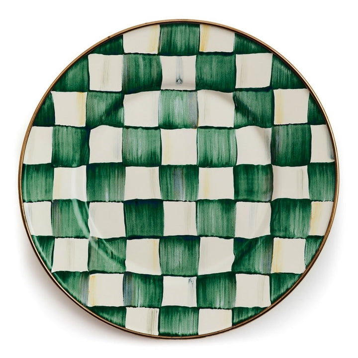 EMERALD CHECK SALAD PLATE - MACKENZIE-CHILDS - Compralo en CorinneRegalos.com